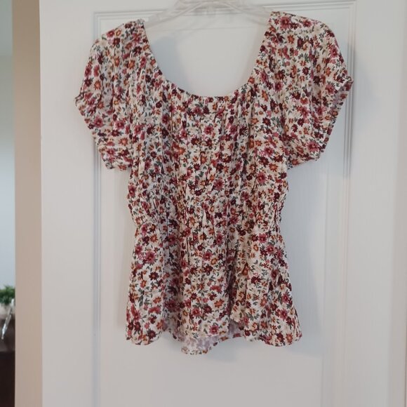 MyStyle Blouse Women Small Floral 100% Rayon Babydoll - Picture 3 of 7